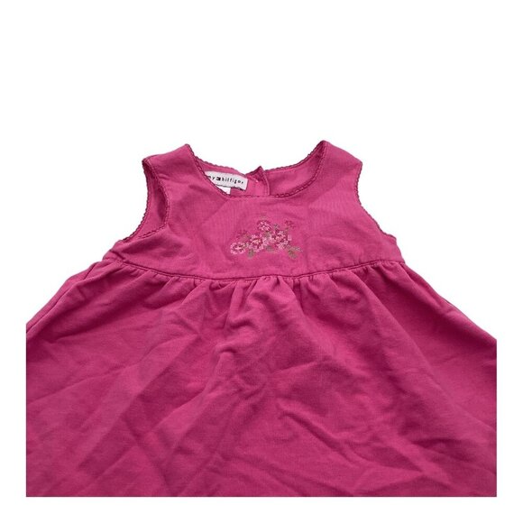 Tommy Hilfiger Baby Girl Pink Dress 3-6M Floral Embroidery Sleeveless Cotton - Picture 8 of 10
